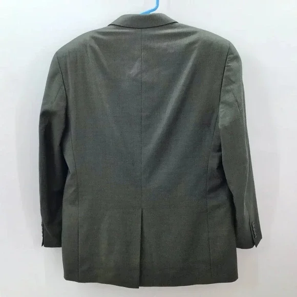 Mens Jones New York Suit 40R Pants 35/28.5 Wool Cashmere Blend Green Houndstooth - Picture 3 of 16